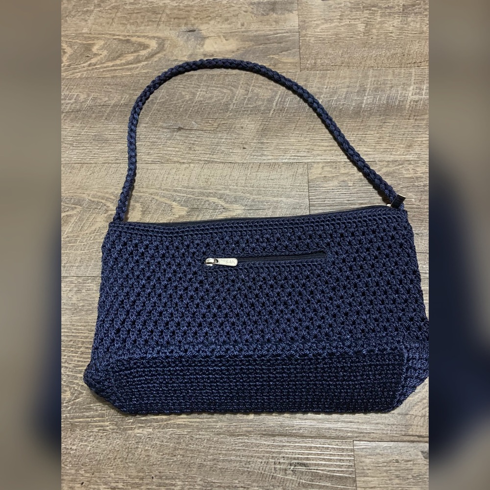 *HARD TO FIND* Navy Blue Crocheted Shoulder Sak